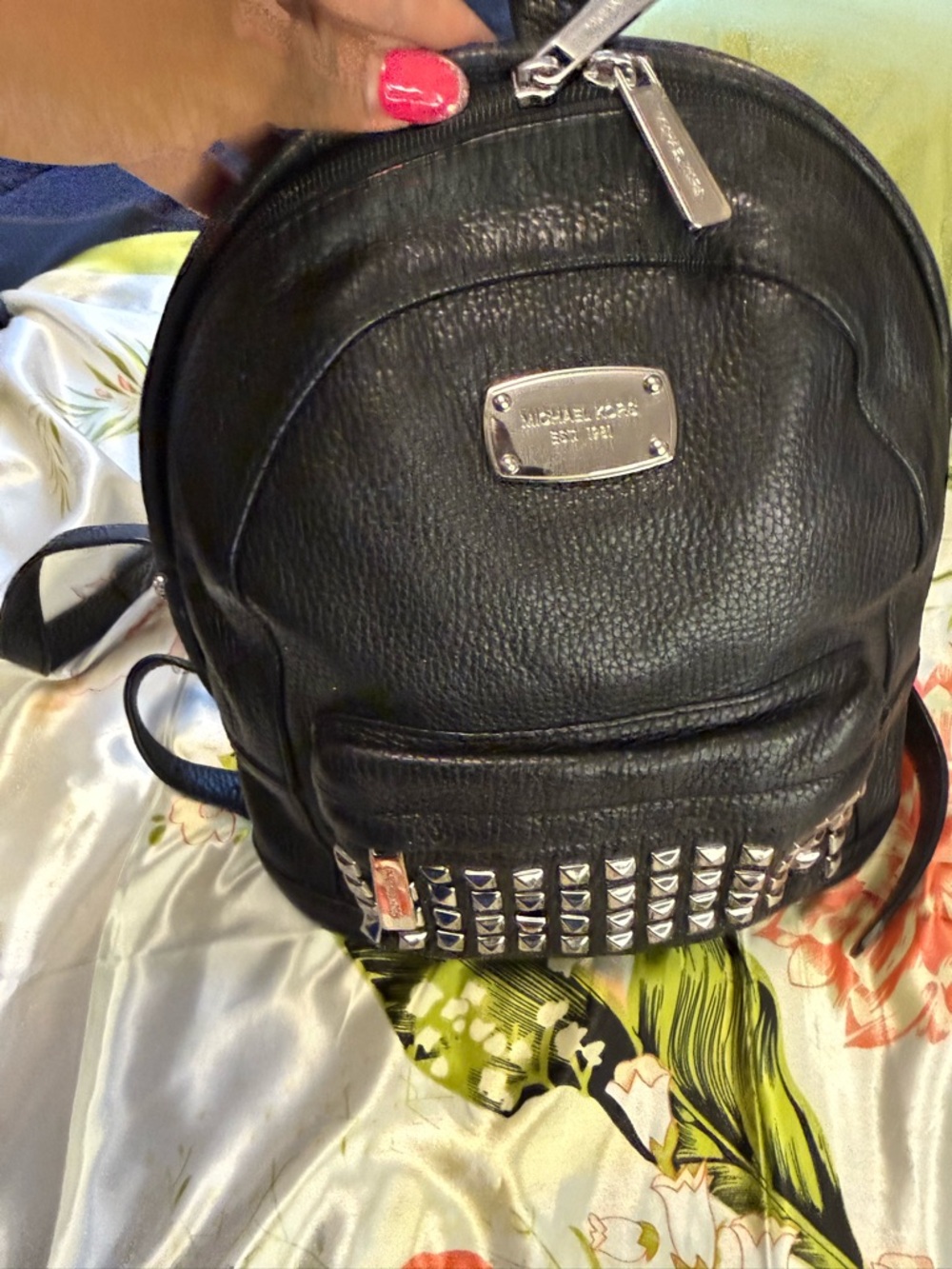 Michael Kors Rhea XSmall studded zip backpack